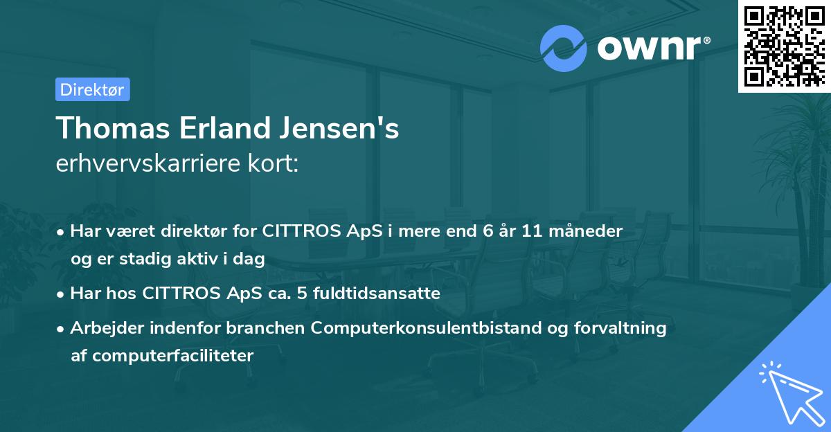 Thomas Erland Jensen's erhvervskarriere kort