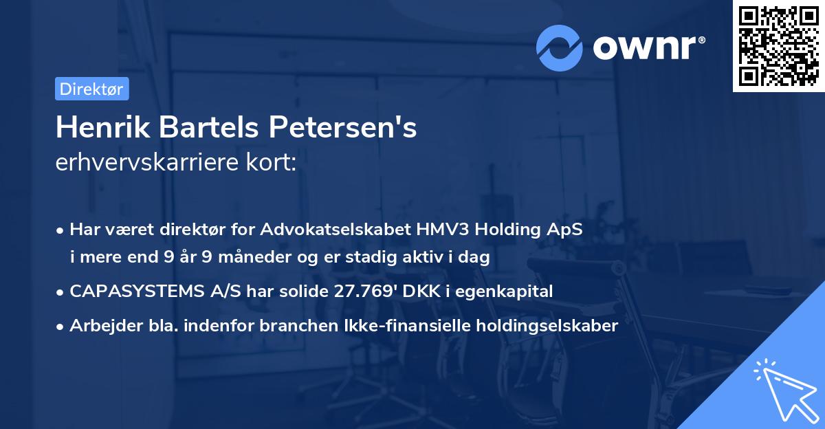 Henrik Bartels Petersen's erhvervskarriere kort