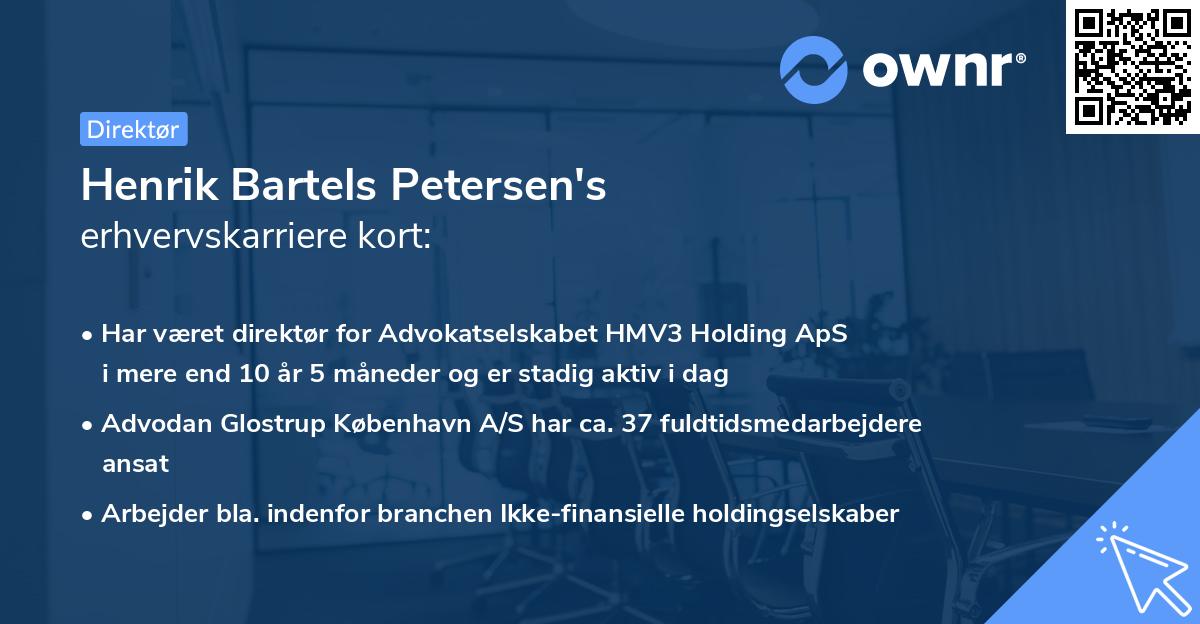 Henrik Bartels Petersen's erhvervskarriere kort