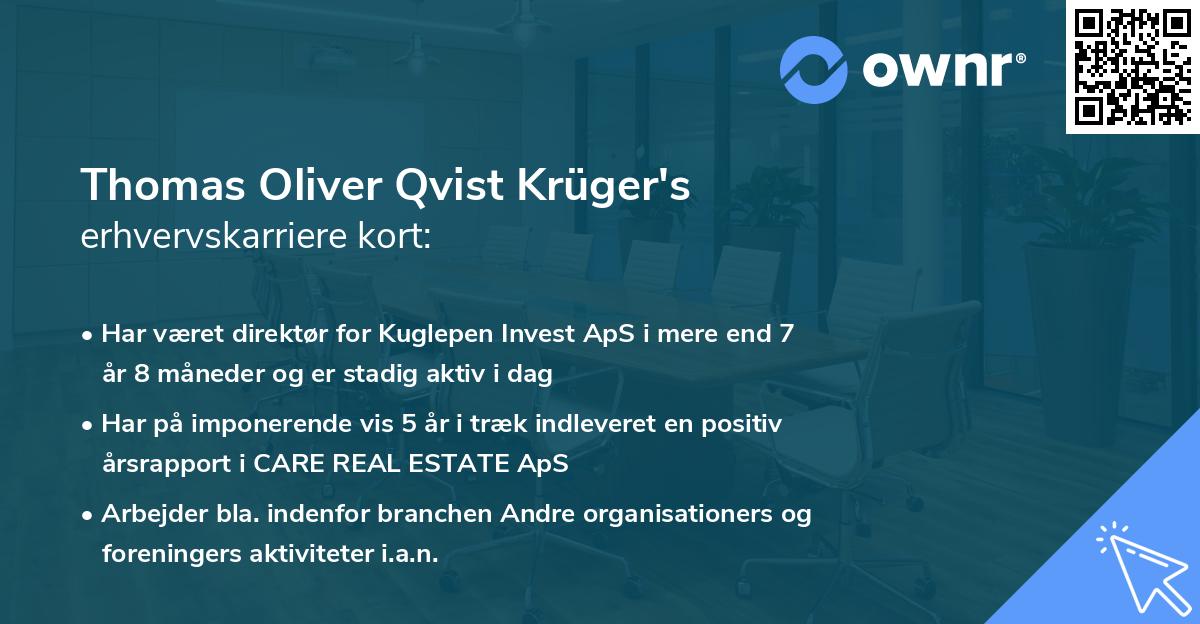 Thomas Oliver Qvist Krüger's erhvervskarriere kort