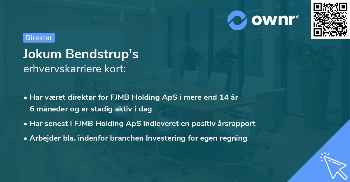 Jokum Bendstrup's erhvervskarriere kort