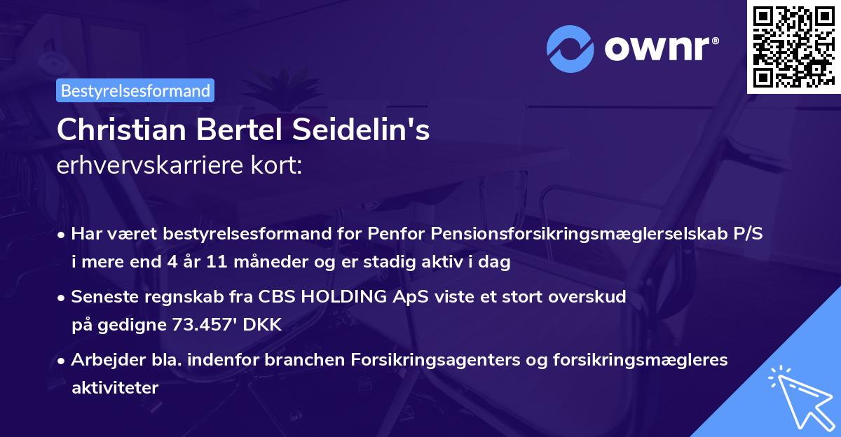 Christian Bertel Seidelin's erhvervskarriere kort