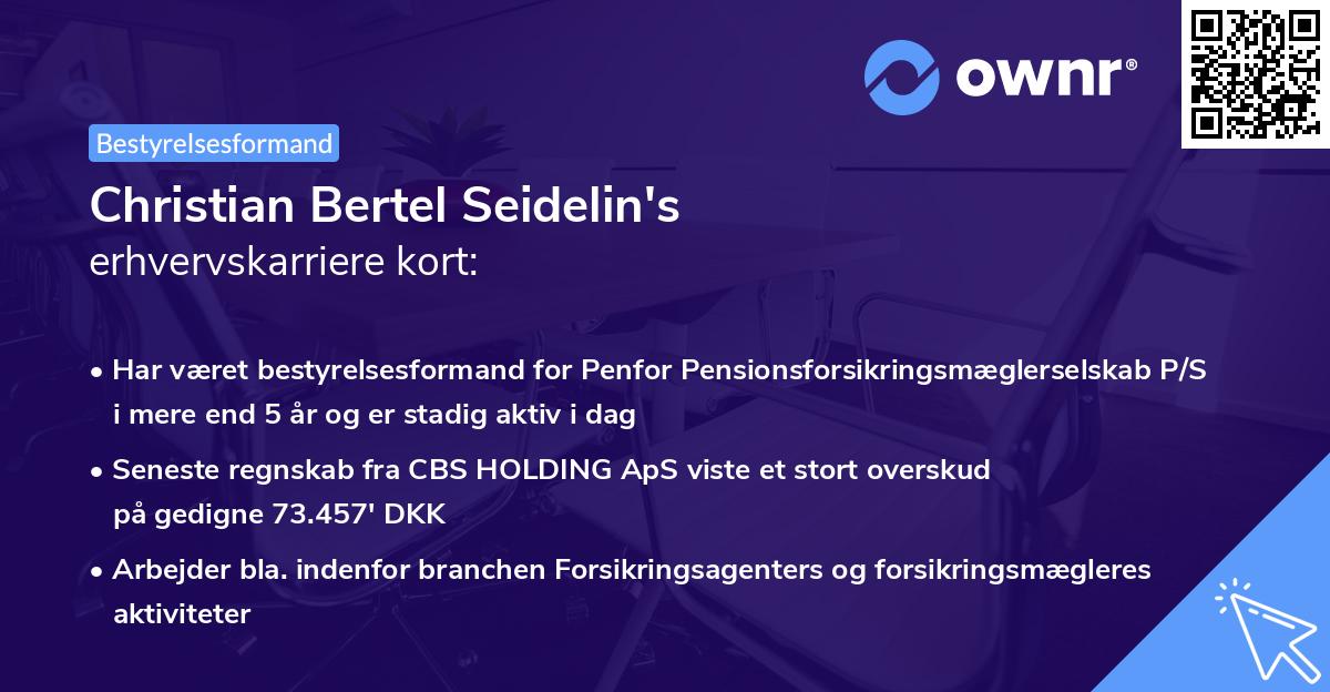Christian Bertel Seidelin's erhvervskarriere kort