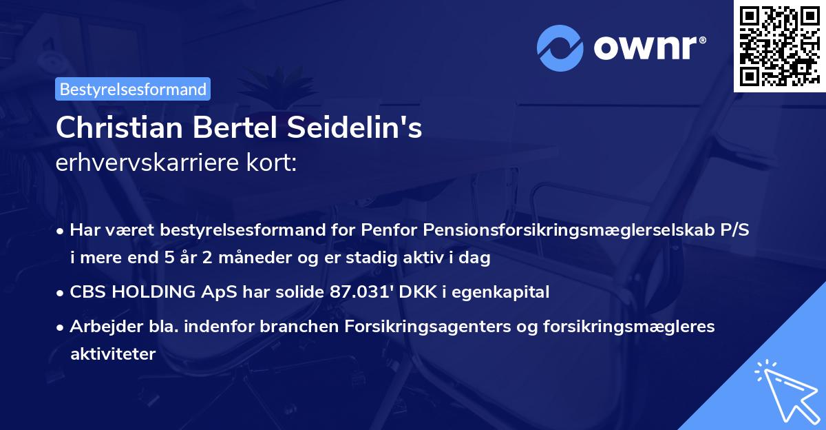 Christian Bertel Seidelin's erhvervskarriere kort