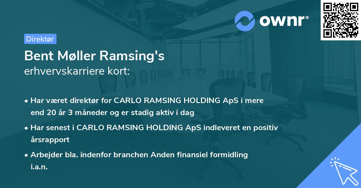 Bent Møller Ramsing's erhvervskarriere kort