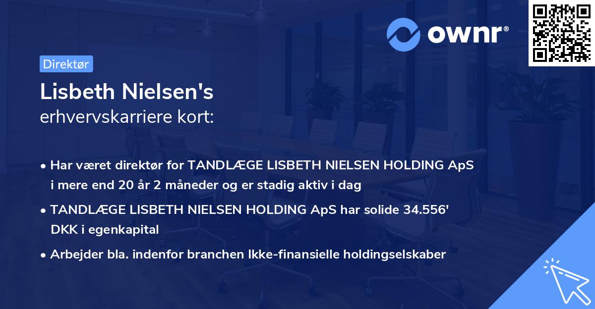 Lisbeth Nielsen's erhvervskarriere kort