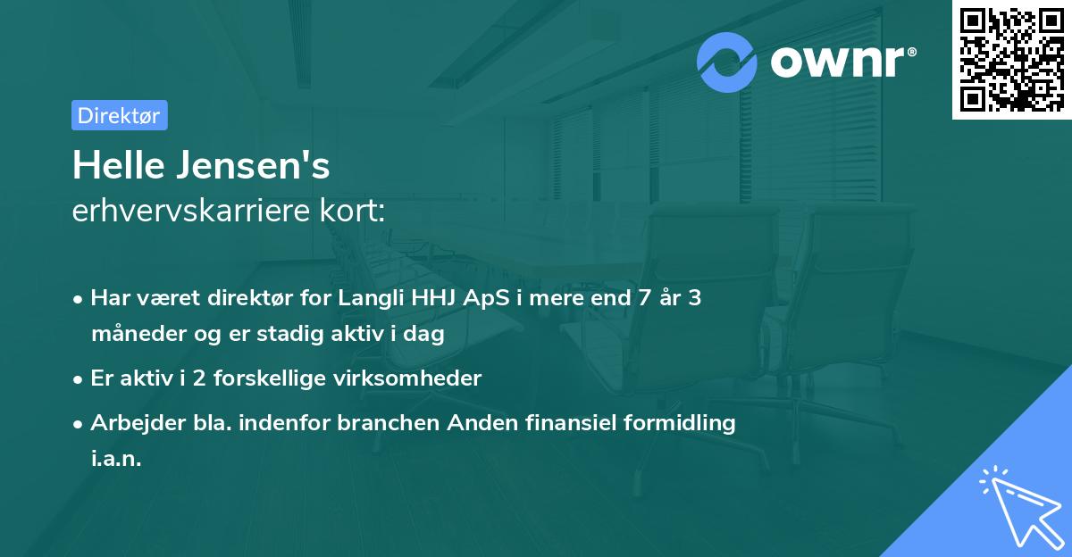 Helle Jensen's erhvervskarriere kort