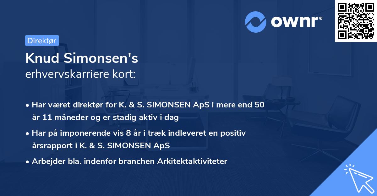 Knud Simonsen's erhvervskarriere kort