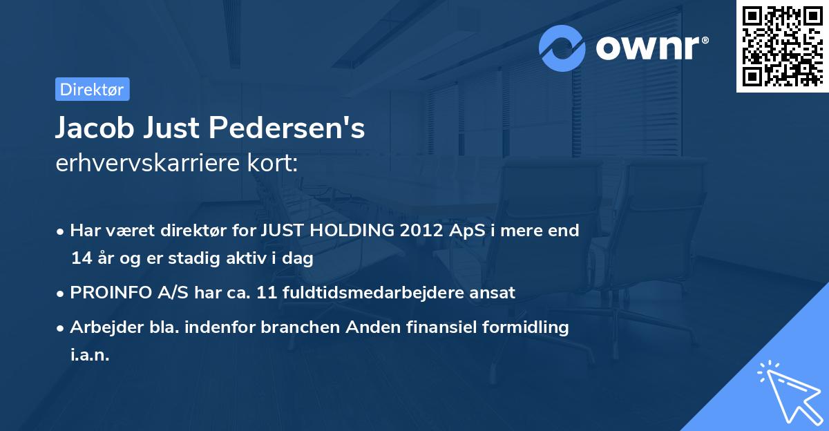 Jacob Just Pedersen's erhvervskarriere kort
