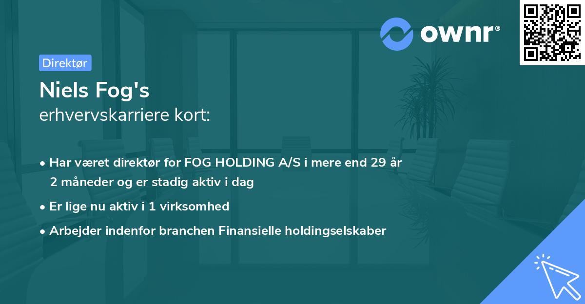 Niels Fog's erhvervskarriere kort