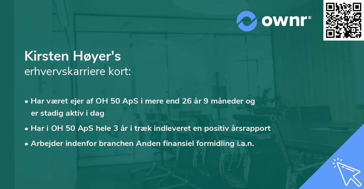 Kirsten Høyer's erhvervskarriere kort