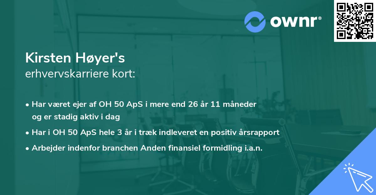 Kirsten Høyer's erhvervskarriere kort