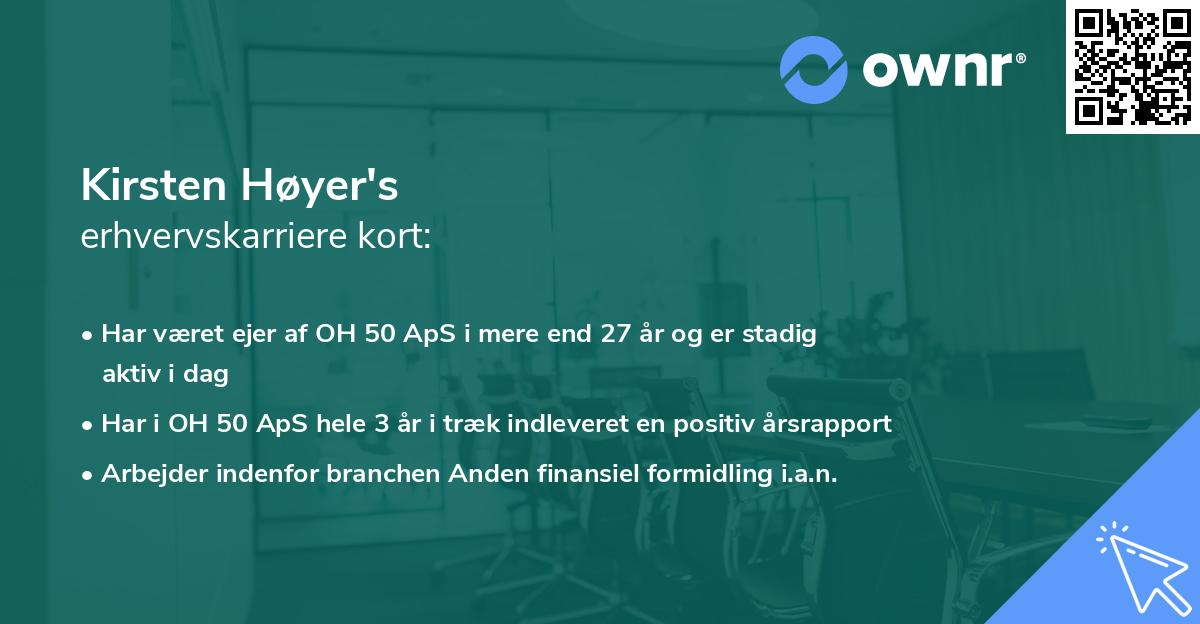 Kirsten Høyer's erhvervskarriere kort
