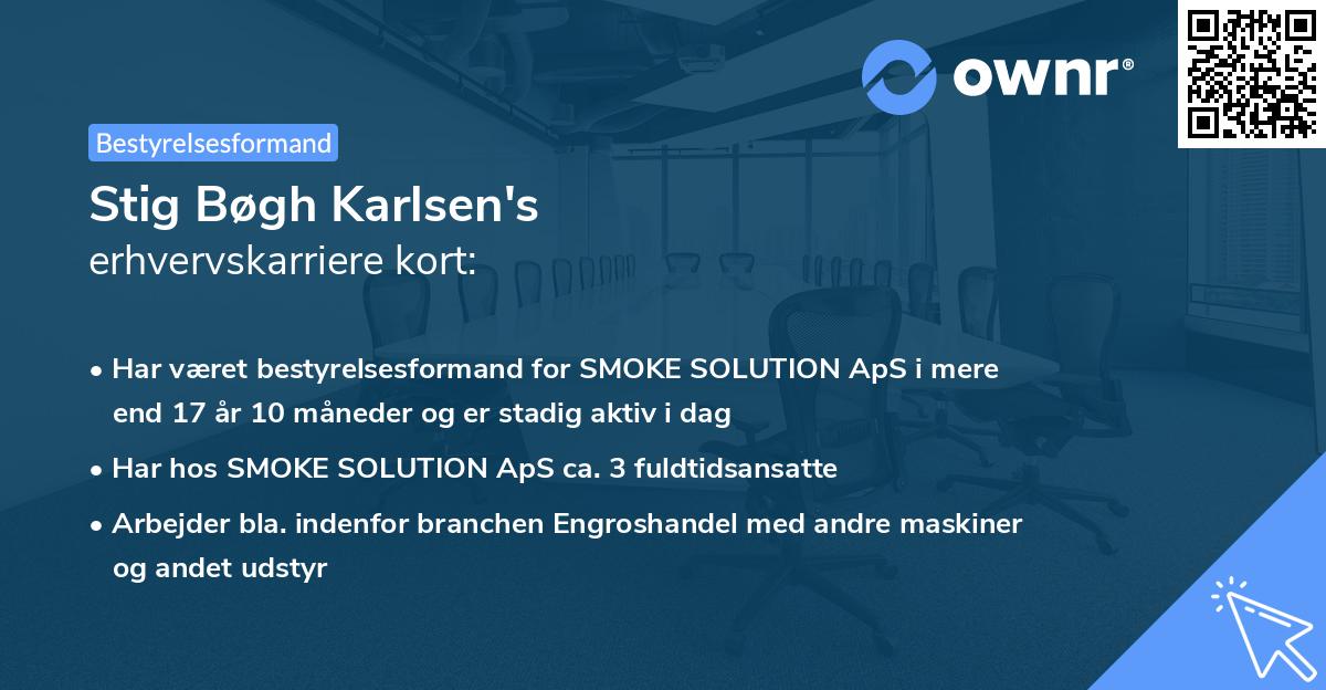 Stig Bøgh Karlsen's erhvervskarriere kort