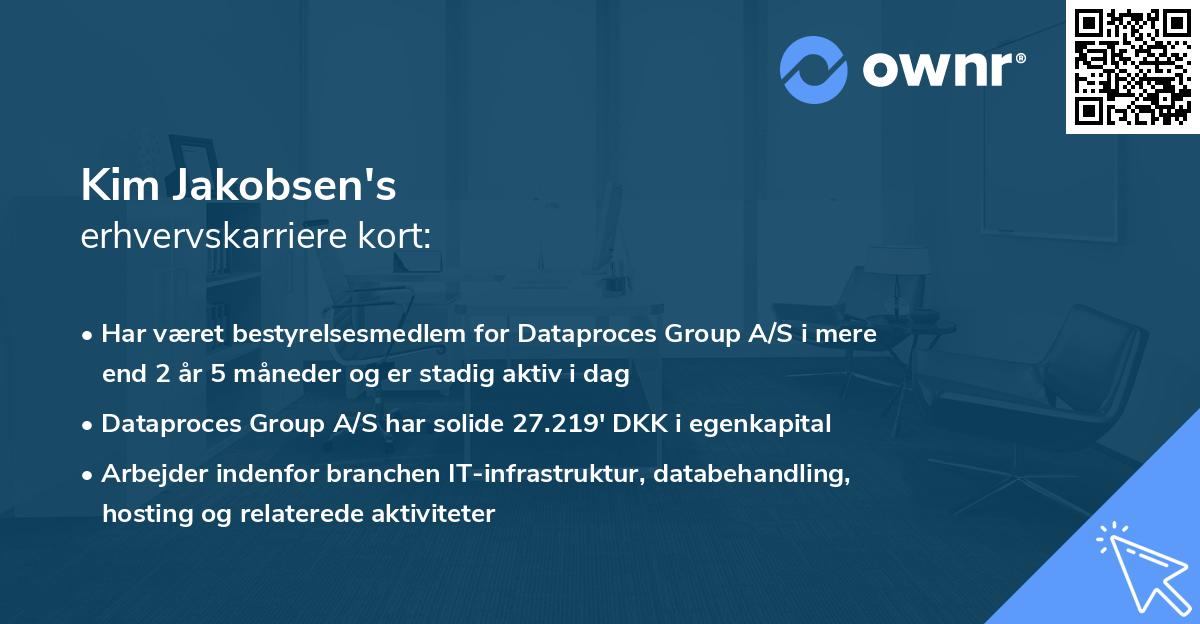 Kim Jakobsen's erhvervskarriere kort