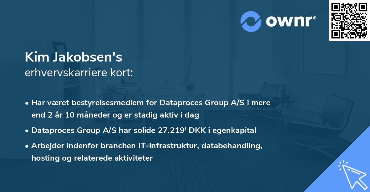 Kim Jakobsen's erhvervskarriere kort