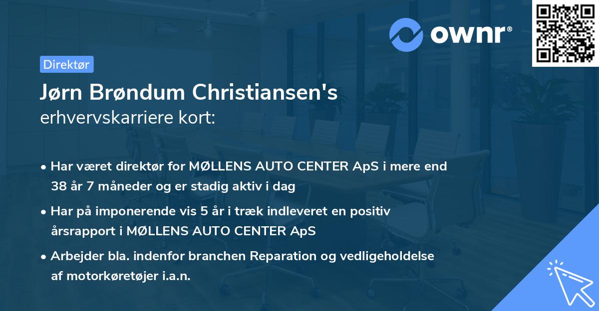 Jørn Brøndum Christiansen's erhvervskarriere kort