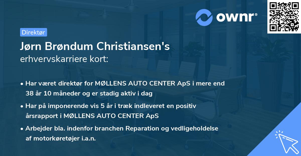 Jørn Brøndum Christiansen's erhvervskarriere kort