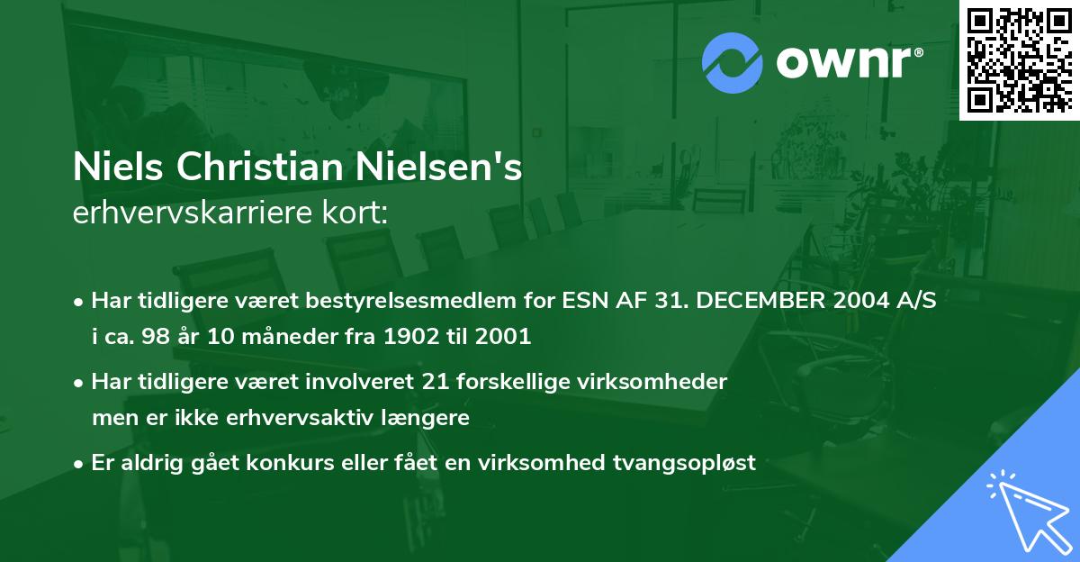 Niels Christian Nielsen's erhvervskarriere kort