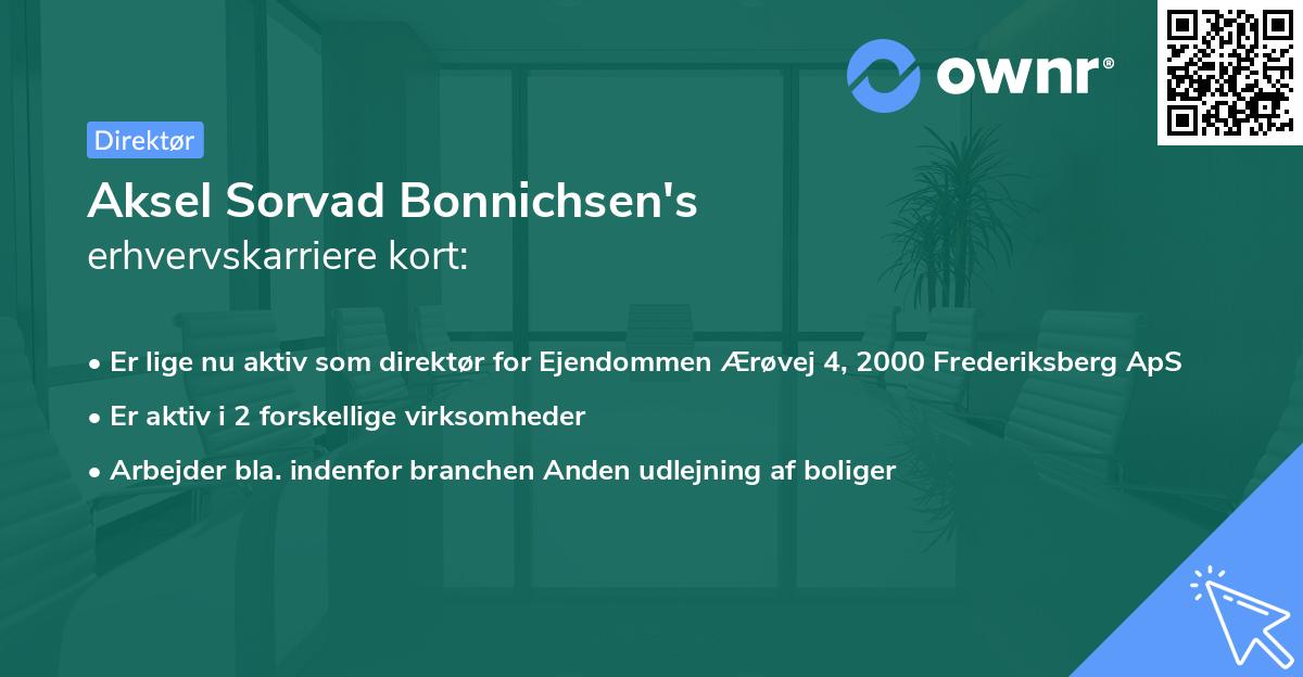 Aksel Sorvad Bonnichsen's erhvervskarriere kort