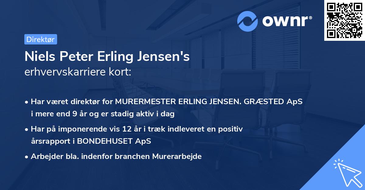 Niels Peter Erling Jensen's erhvervskarriere kort