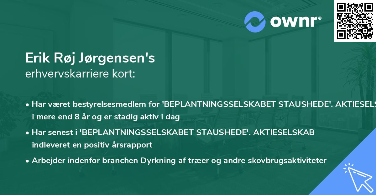 Erik Røj Jørgensen's erhvervskarriere kort