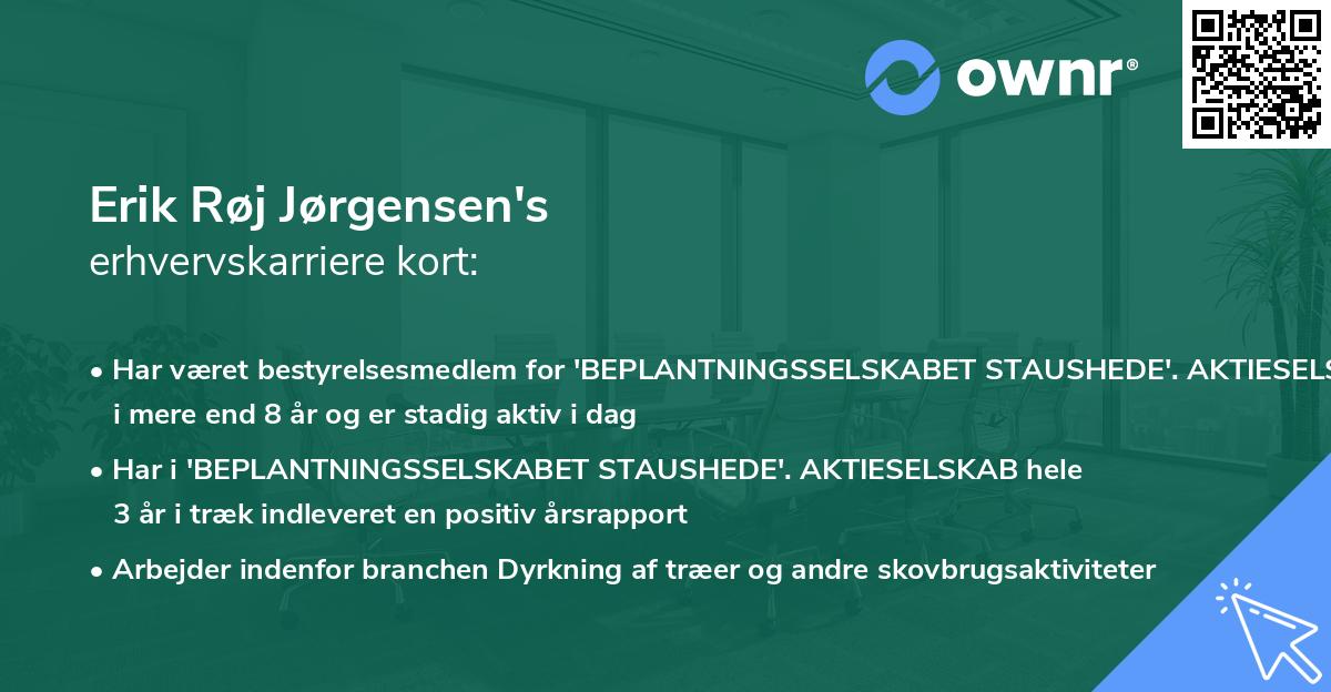 Erik Røj Jørgensen's erhvervskarriere kort
