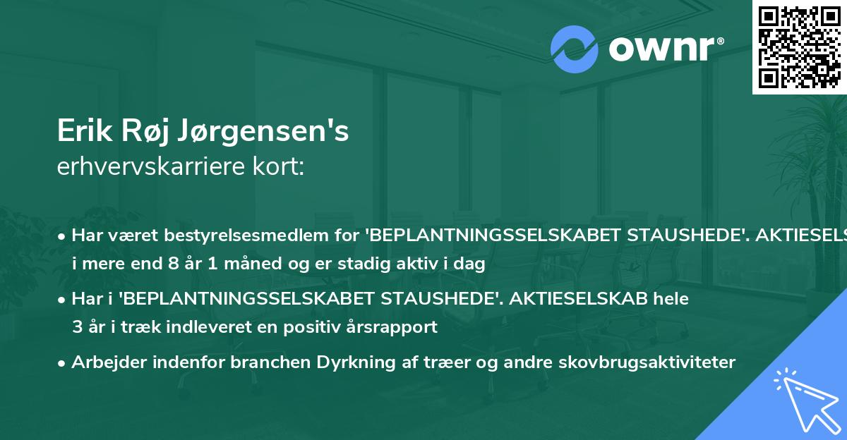 Erik Røj Jørgensen's erhvervskarriere kort