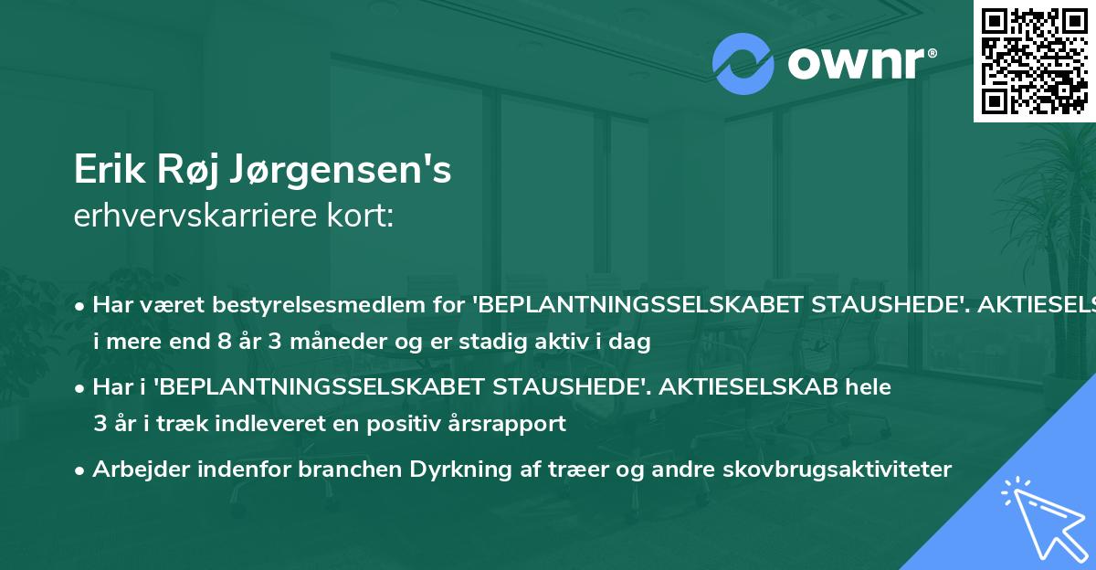 Erik Røj Jørgensen's erhvervskarriere kort