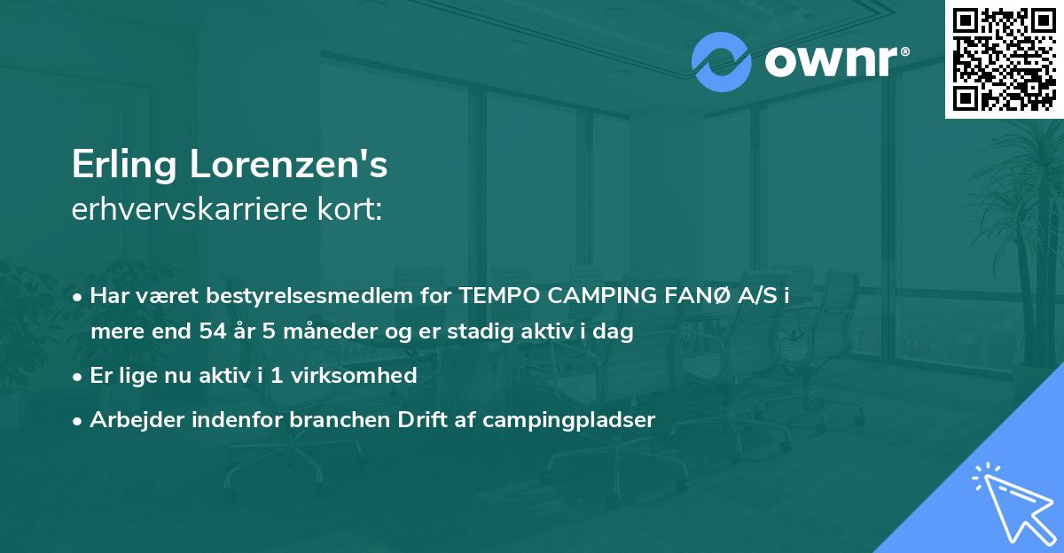 Erling Lorenzen's erhvervskarriere kort