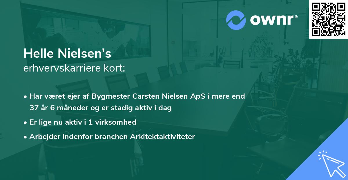 Helle Nielsen's erhvervskarriere kort