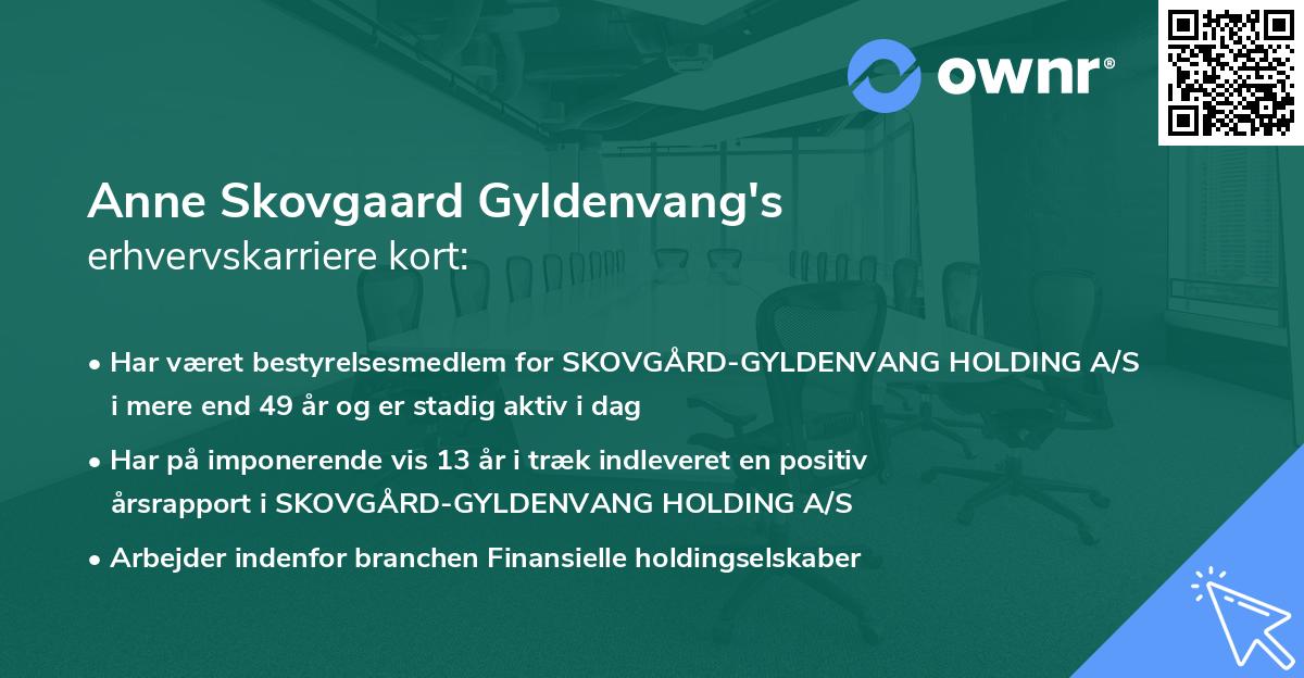 Anne Skovgaard Gyldenvang's erhvervskarriere kort