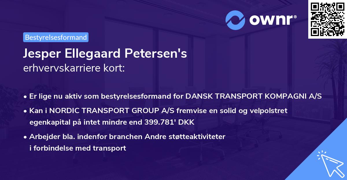 Jesper Ellegaard Petersen's erhvervskarriere kort