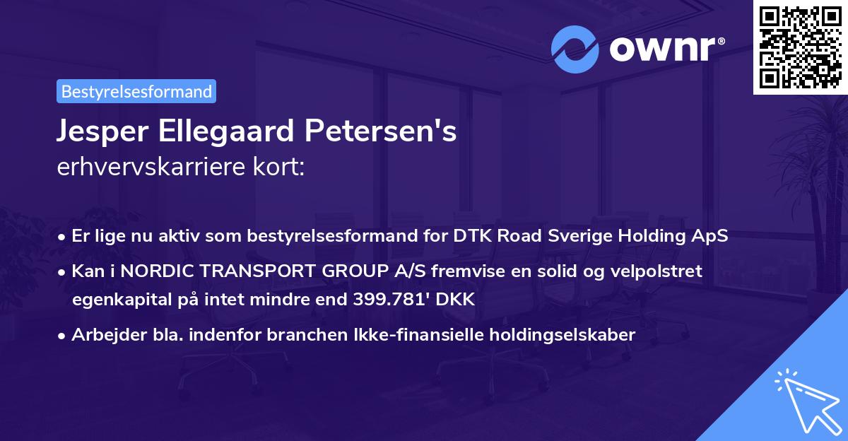 Jesper Ellegaard Petersen's erhvervskarriere kort