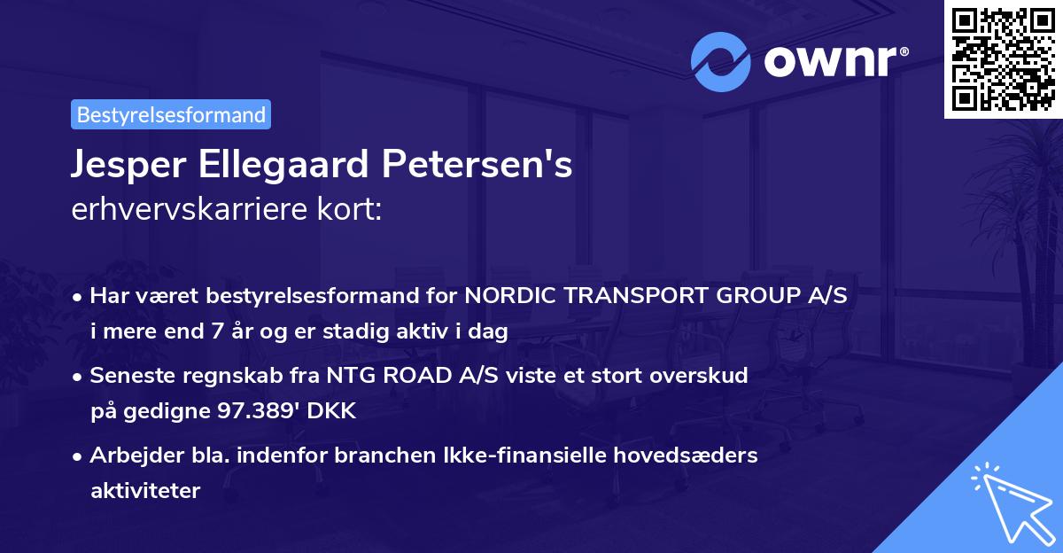 Jesper Ellegaard Petersen's erhvervskarriere kort
