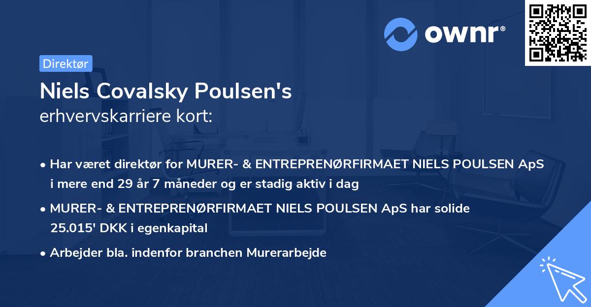Niels Covalsky Poulsen's erhvervskarriere kort