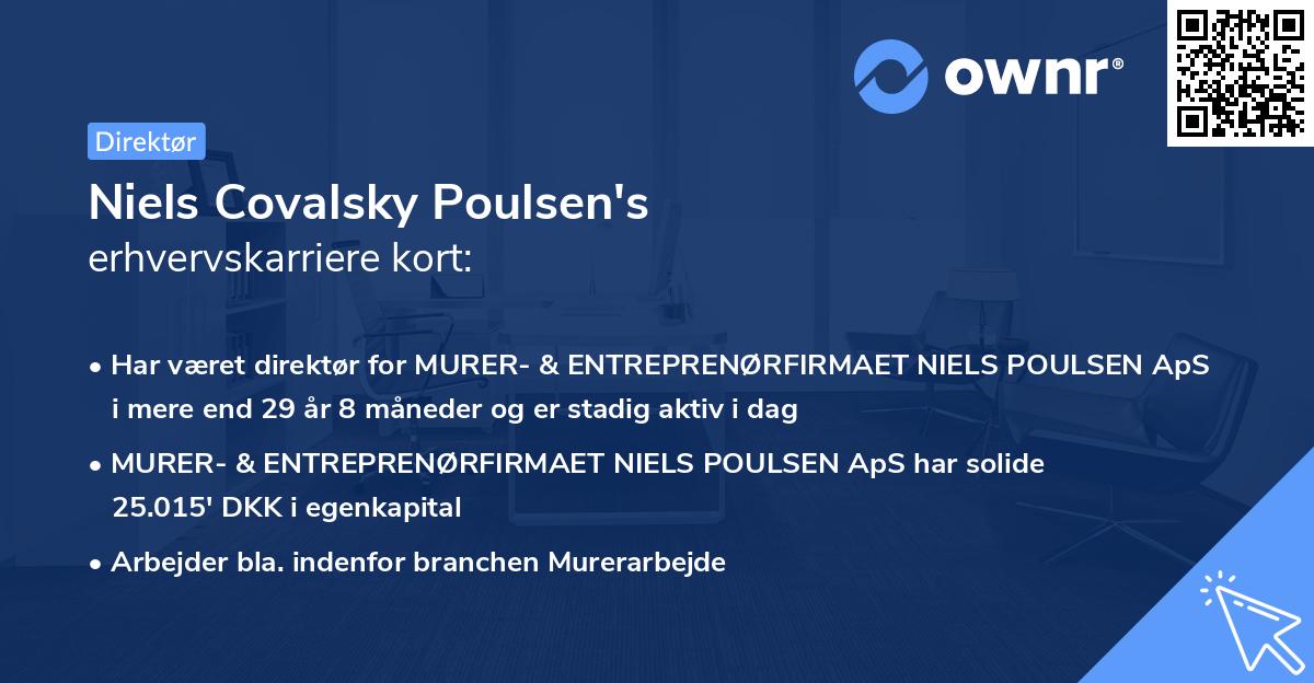 Niels Covalsky Poulsen's erhvervskarriere kort