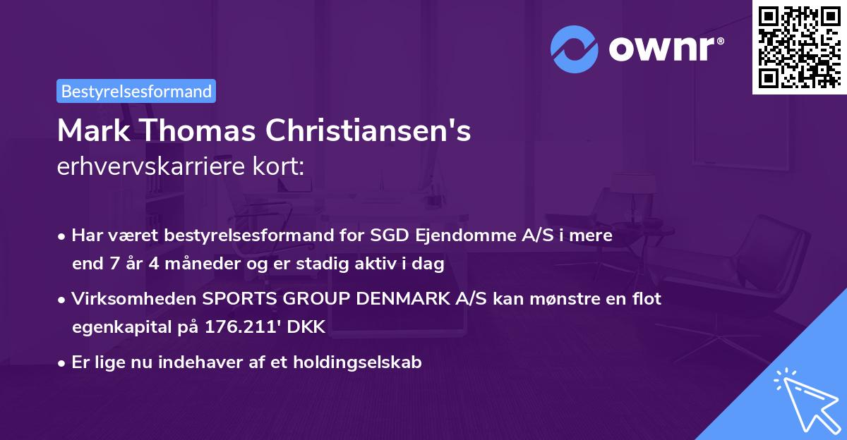 Mark Thomas Christiansen's erhvervskarriere kort