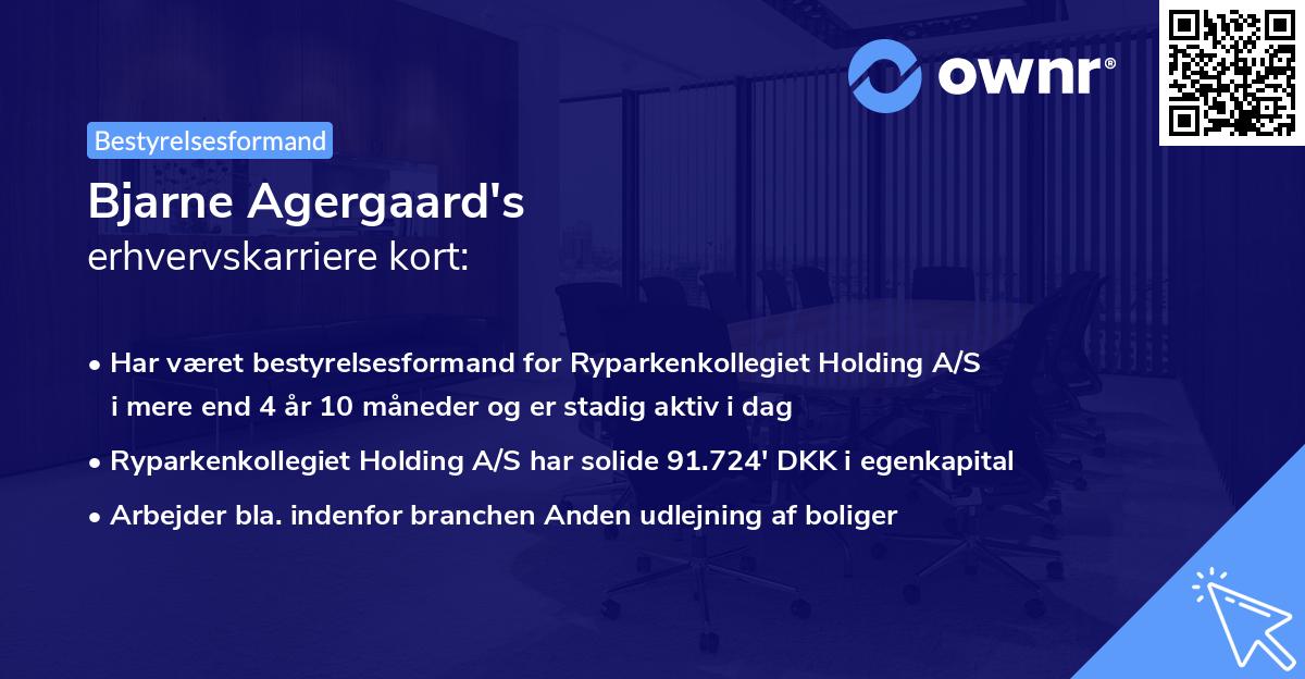 Bjarne Agergaard's erhvervskarriere kort