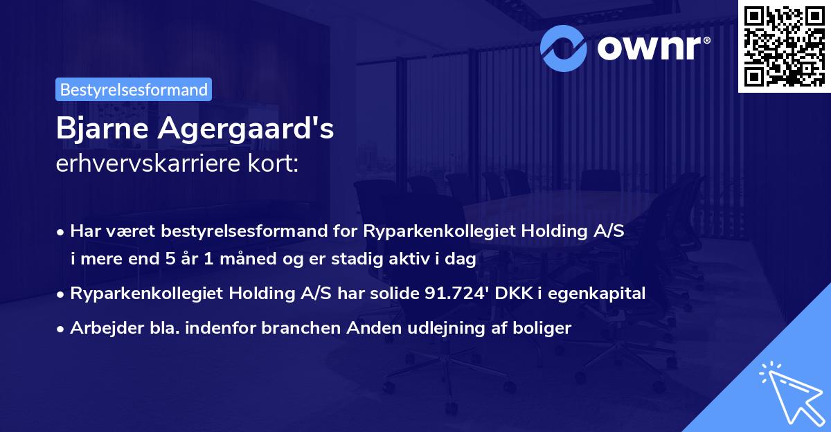 Bjarne Agergaard's erhvervskarriere kort