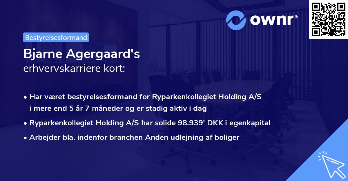 Bjarne Agergaard's erhvervskarriere kort