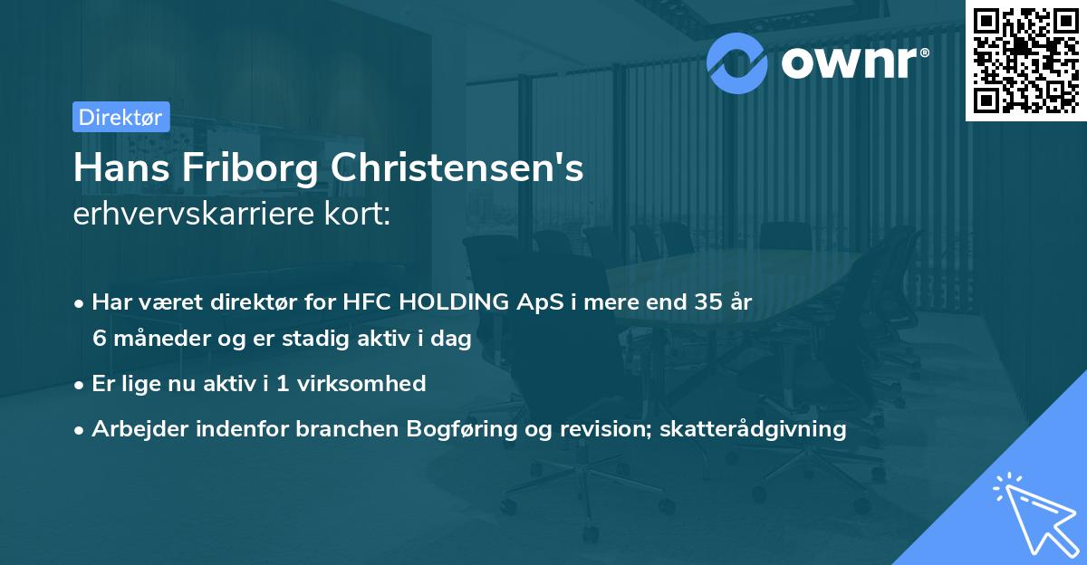 Hans Friborg Christensen's erhvervskarriere kort