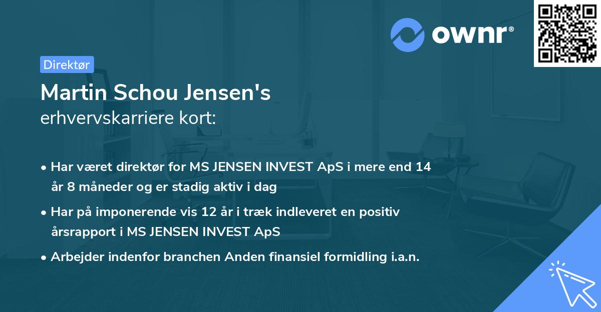 Martin Schou Jensen's erhvervskarriere kort