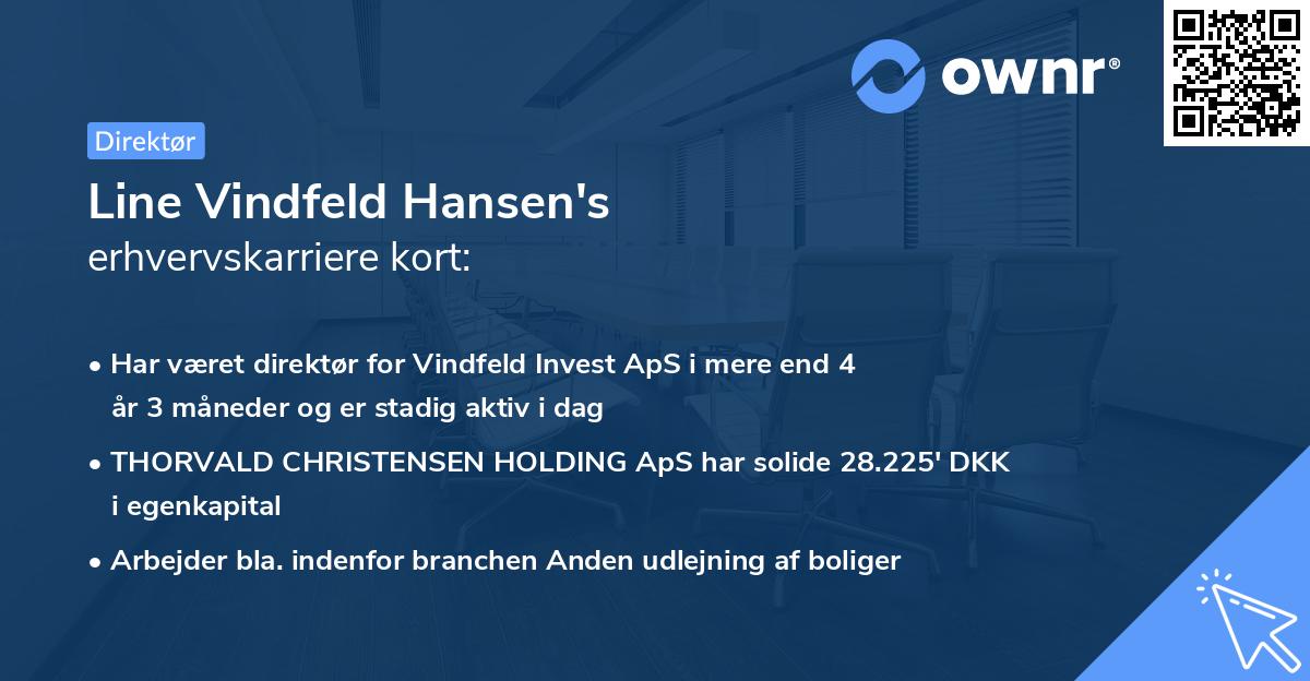 Line Vindfeld Hansen's erhvervskarriere kort