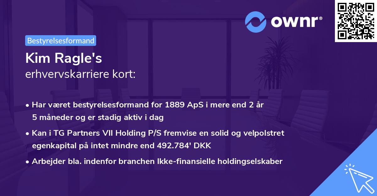 Kim Ragle's erhvervskarriere kort