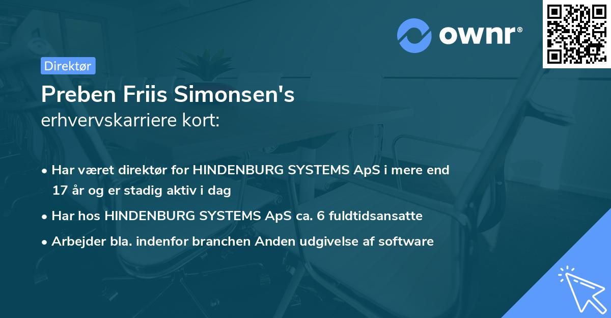 Preben Friis Simonsen's erhvervskarriere kort