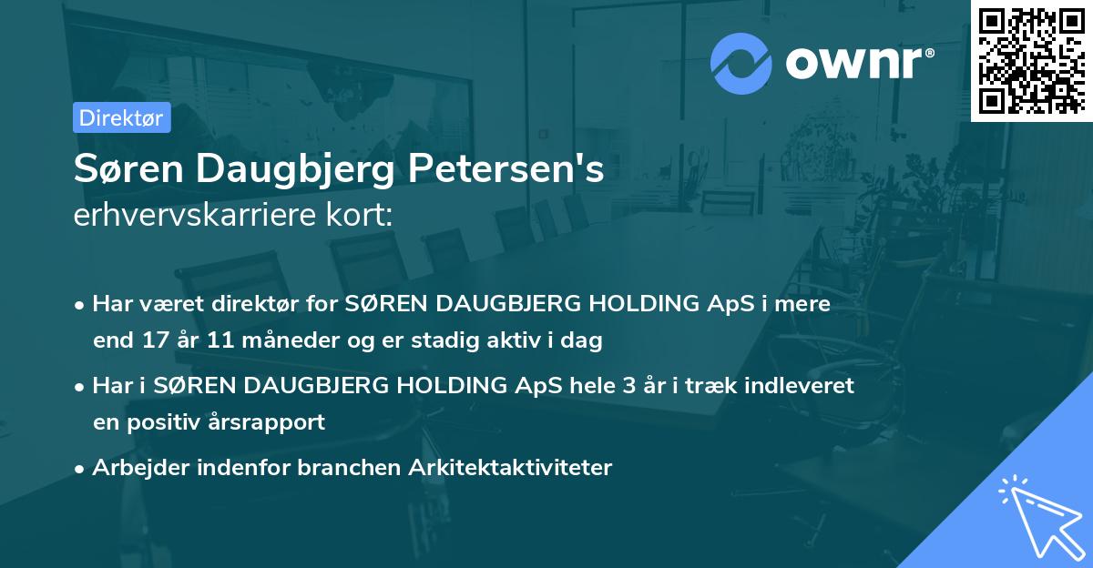 Søren Daugbjerg Petersen's erhvervskarriere kort