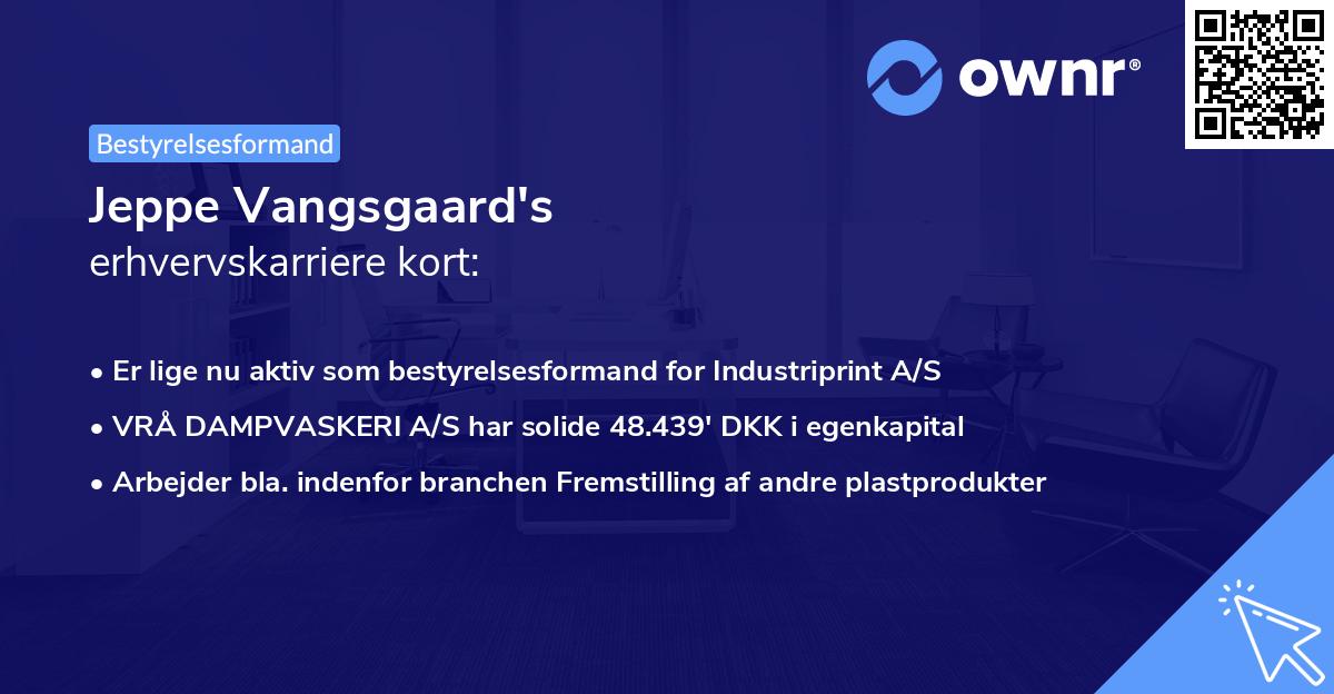 Jeppe Vangsgaard's erhvervskarriere kort