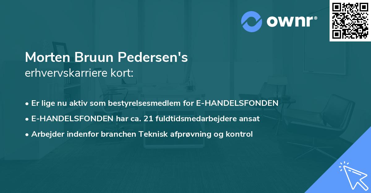 Morten Bruun Pedersen's erhvervskarriere kort