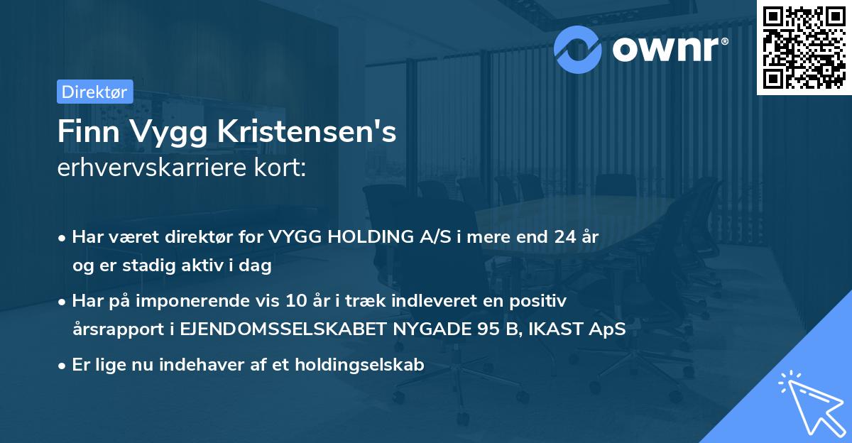 Finn Vygg Kristensen's erhvervskarriere kort